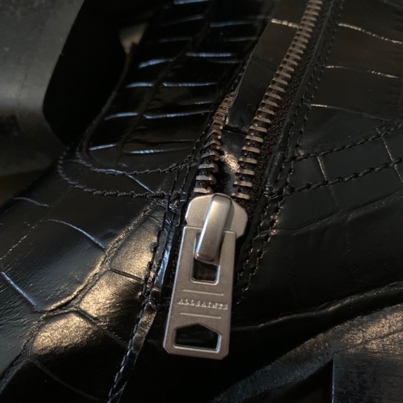 New Allsaints Rolene Western Boots 9 Black Ankle - Picture 8 of 8